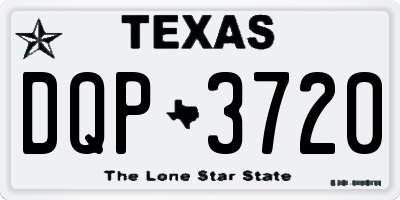TX license plate DQP3720