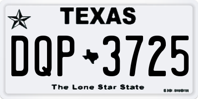 TX license plate DQP3725