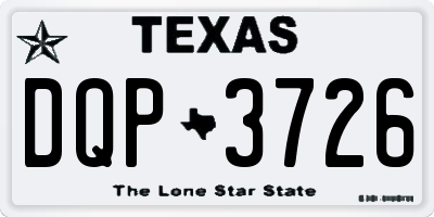 TX license plate DQP3726