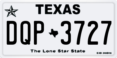 TX license plate DQP3727