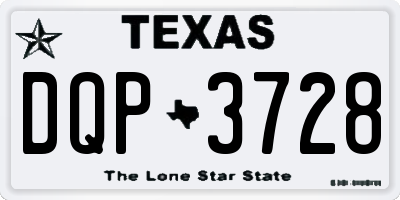 TX license plate DQP3728
