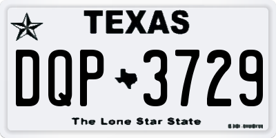 TX license plate DQP3729