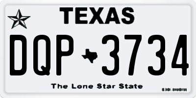 TX license plate DQP3734