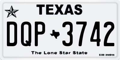 TX license plate DQP3742