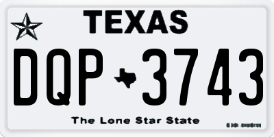 TX license plate DQP3743