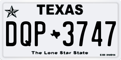 TX license plate DQP3747