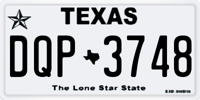 TX license plate DQP3748