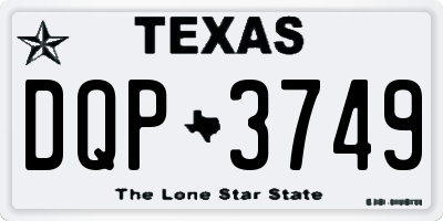 TX license plate DQP3749