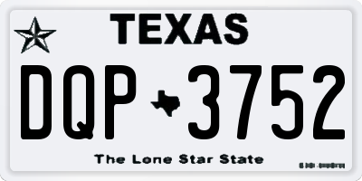 TX license plate DQP3752