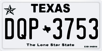 TX license plate DQP3753