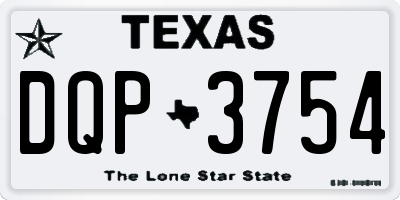 TX license plate DQP3754