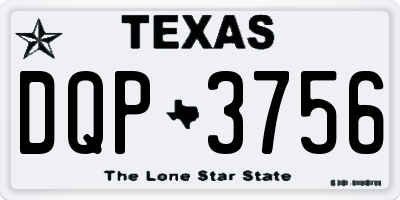 TX license plate DQP3756