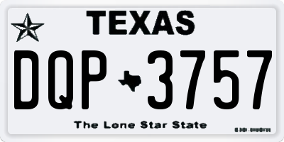 TX license plate DQP3757