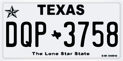 TX license plate DQP3758