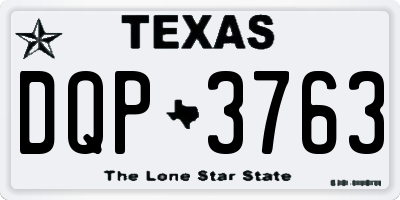 TX license plate DQP3763
