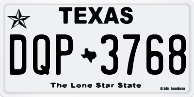 TX license plate DQP3768