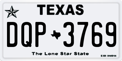 TX license plate DQP3769