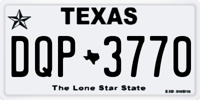 TX license plate DQP3770