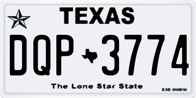 TX license plate DQP3774