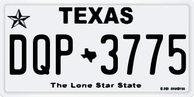 TX license plate DQP3775