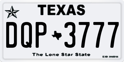 TX license plate DQP3777