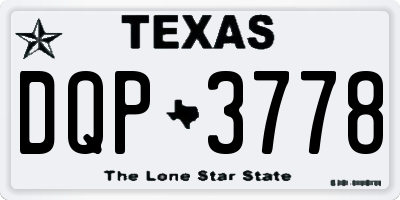 TX license plate DQP3778