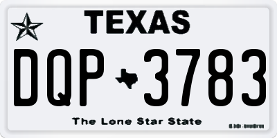 TX license plate DQP3783