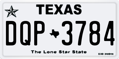TX license plate DQP3784