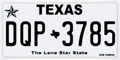 TX license plate DQP3785