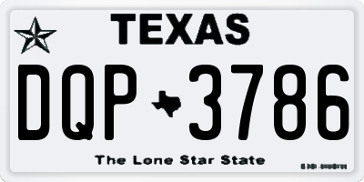 TX license plate DQP3786