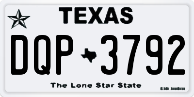 TX license plate DQP3792