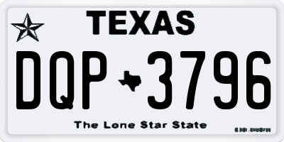 TX license plate DQP3796