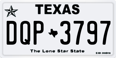TX license plate DQP3797