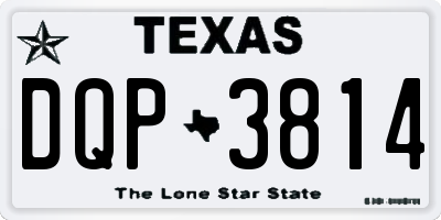 TX license plate DQP3814