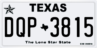 TX license plate DQP3815