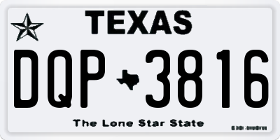 TX license plate DQP3816