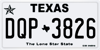 TX license plate DQP3826