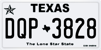 TX license plate DQP3828