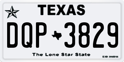 TX license plate DQP3829