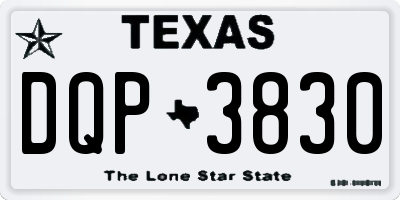TX license plate DQP3830