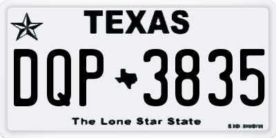 TX license plate DQP3835