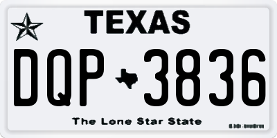 TX license plate DQP3836