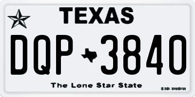 TX license plate DQP3840