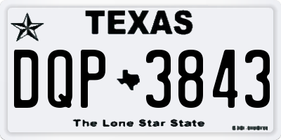 TX license plate DQP3843