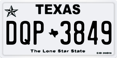 TX license plate DQP3849