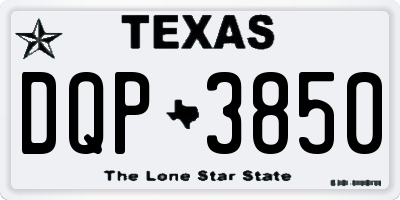 TX license plate DQP3850