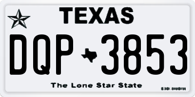 TX license plate DQP3853
