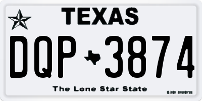 TX license plate DQP3874