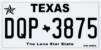 TX license plate DQP3875