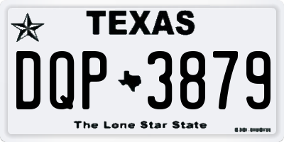 TX license plate DQP3879